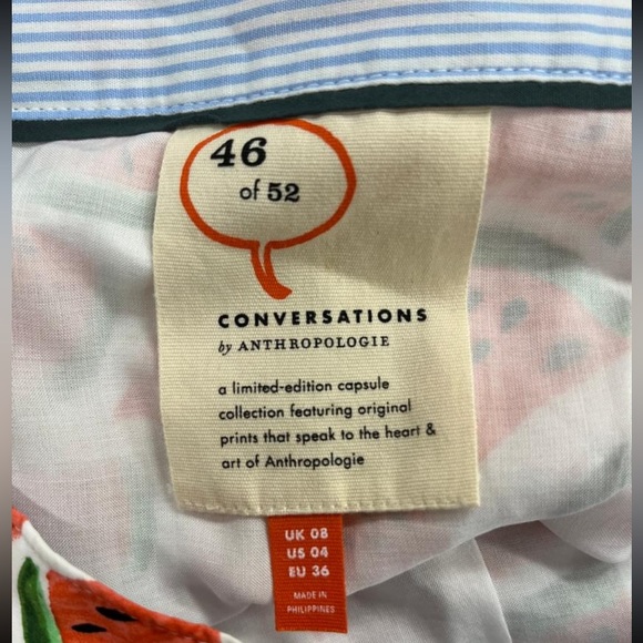 NWT size 4 Conversations by Anthropologie Watermelon Skirt - Picture 3 of 4